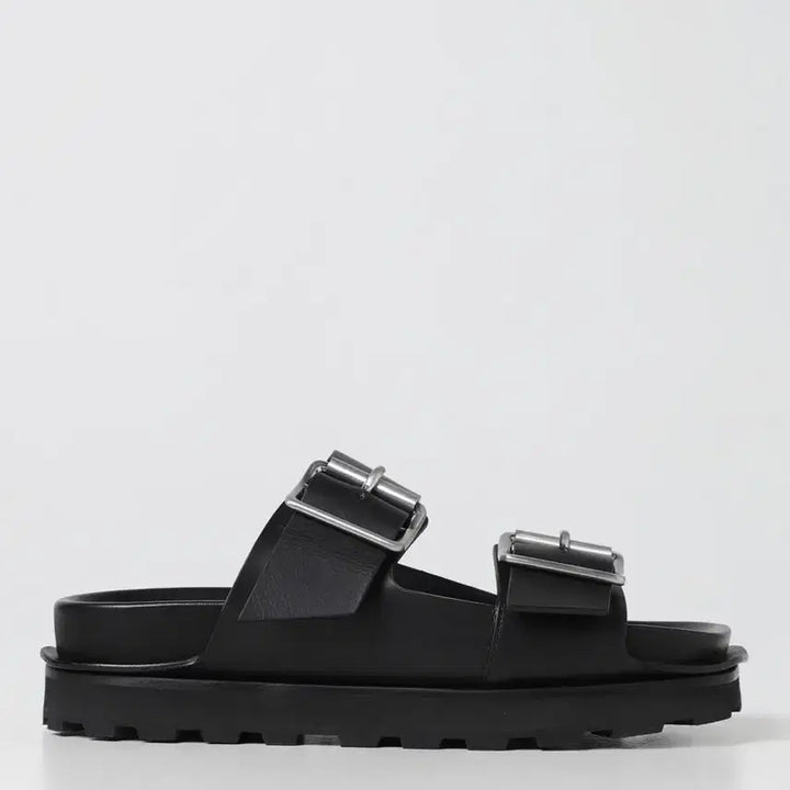 [BUNJANG] Jil Sander Square Toe Buckle Leather Slides Black Size 43 / JIL SANDER 질샌더 스퀘어 토 버클 레더 슬리퍼 블랙 43사이즈