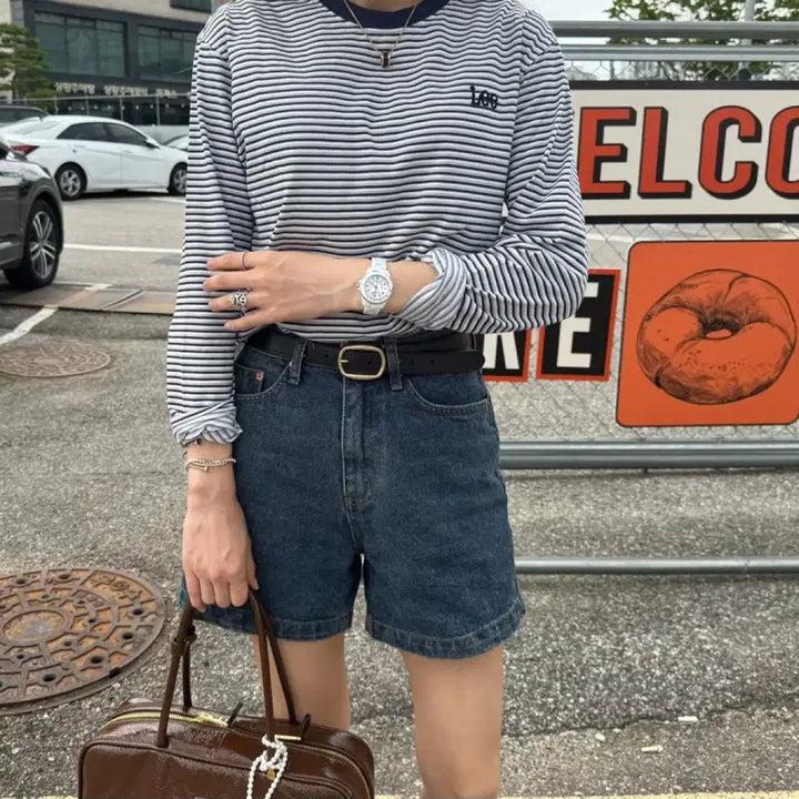 [BUNJANG] Lee Striped Long Sleeve T-Shirt / LEE 스트라이프 롱슬리브 티셔츠