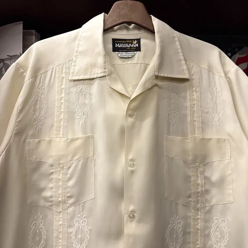 [BUNJANG] 90s MAYAPAN Decal Paisley Guayabera Cuban Shirt / 90s MAYAPAN 데칼 페이즐리 알포르자 구아야베라 쿠바셔츠 N132