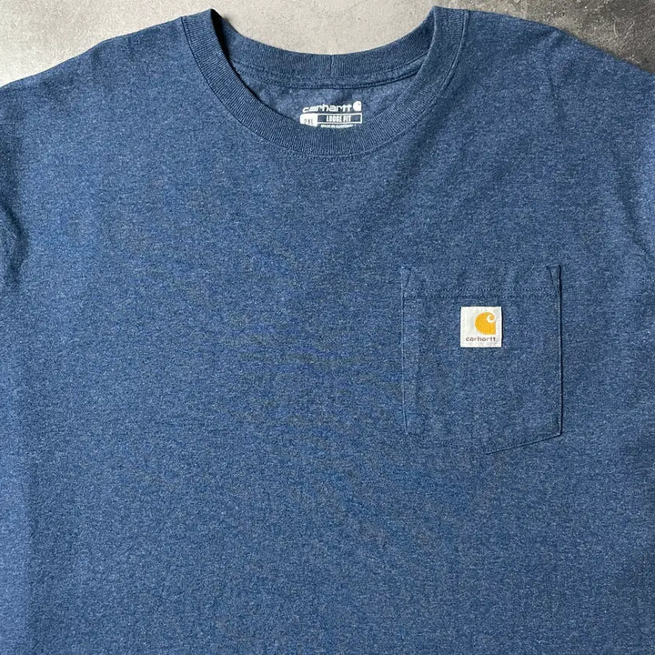 [BUNJANG] Carhartt K126 Blue Long Sleeve T-Shirt A00962 / CARHARTT 칼하트 K126 블루 긴팔 티셔츠 A00962