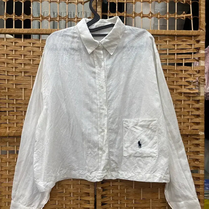 [BUNJANG] White Linen Embroidered Shirt / 화이트 셔츠