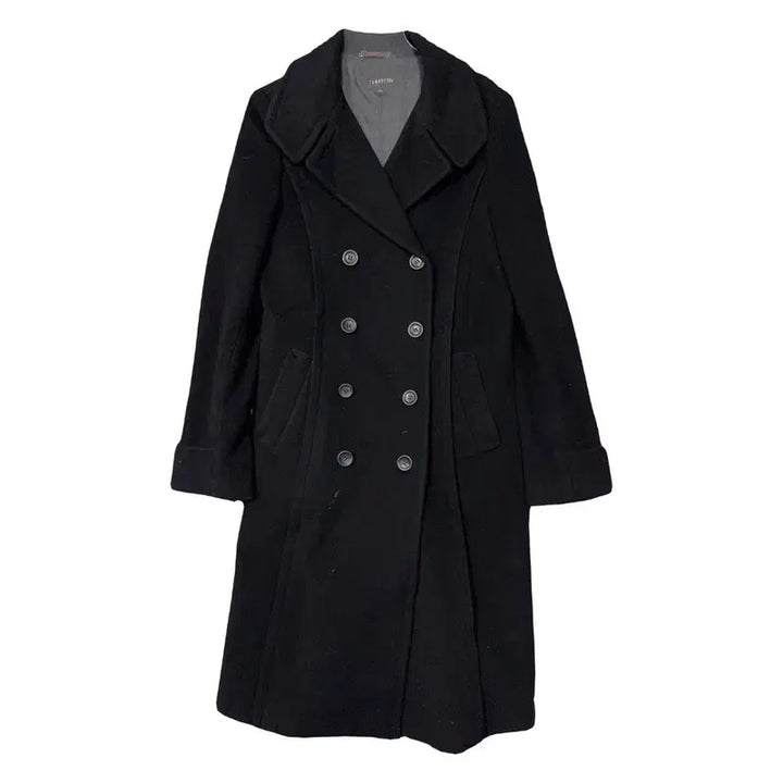 [BUNJANG] Tomboy Black Button Wool Long Coat / 톰보이 블랙 버튼 울 롱 코트 88-92-160
