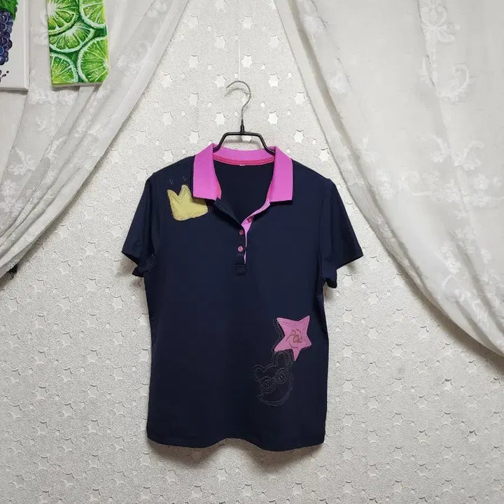 [BUNJANG] Navy Collar Short Sleeve T-Shirt Women&