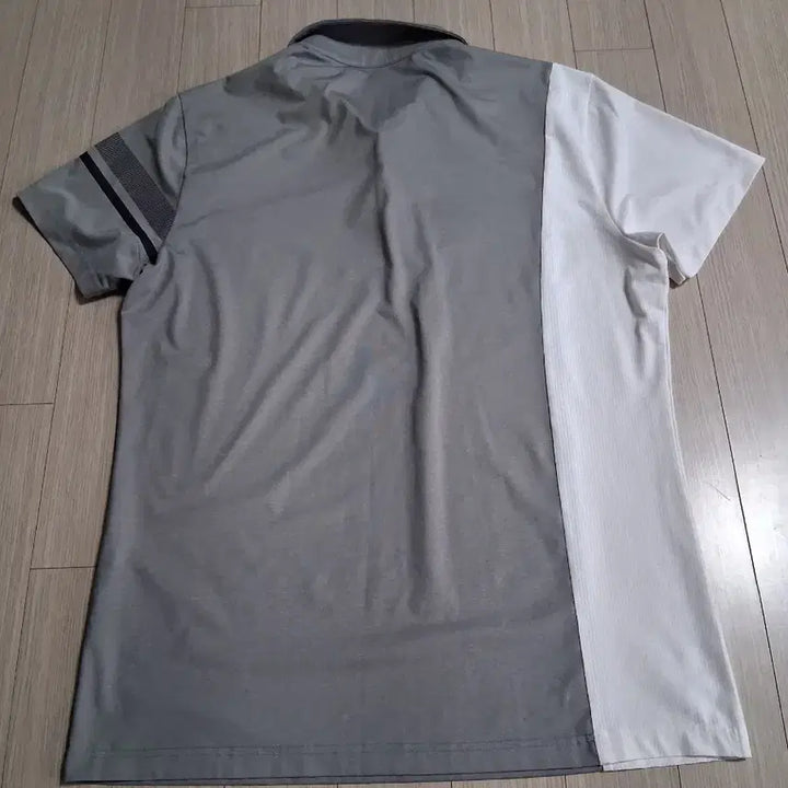 [BUNJANG] Descente Colorblock Short Sleeve Polo Shirt / 데상트 그레이 배색 반팔 폴로티