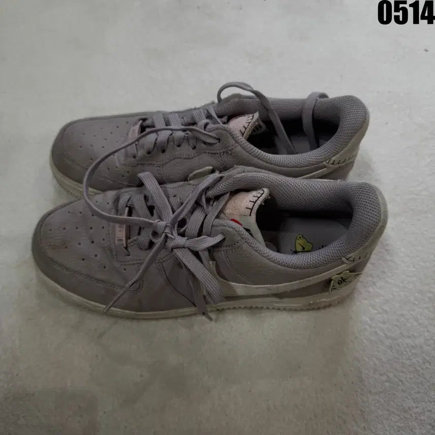 [BUNJANG] Nike Air Force 1 Custom Gray Sneakers (250) / 나이키 에어포스1 회색 커스텀 운동화 250