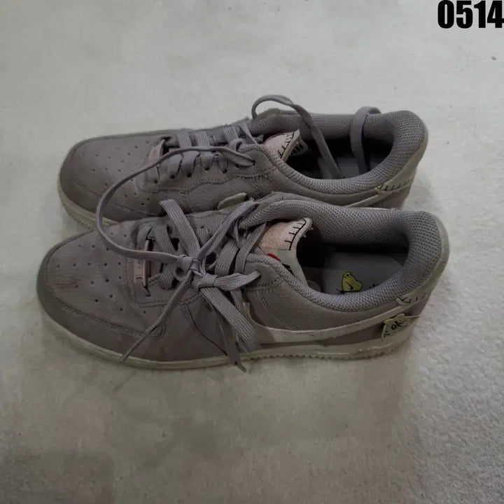 [BUNJANG] Nike Air Force 1 Custom Gray Sneakers (250) / 나이키 에어포스1 회색 커스텀 운동화 250