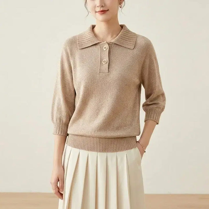 [BUNJANG] Karl Lagerfeld Short Sleeve Knit Top / [55]칼라거펠트 반팔 카라 니트