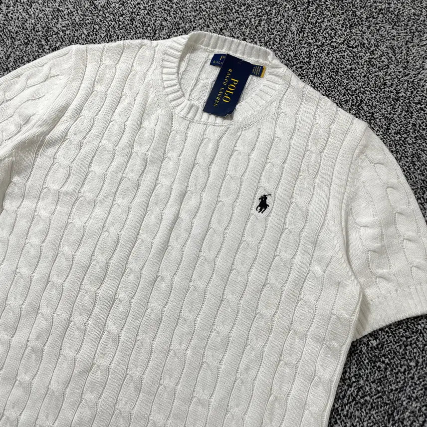 [BUNJANG] Polo Ralph Lauren Cable Knit Short Sleeve Sweater / 빈티지9. (새상품) 폴로랄프로렌 케이블 반팔 니트 반소매 스웨터