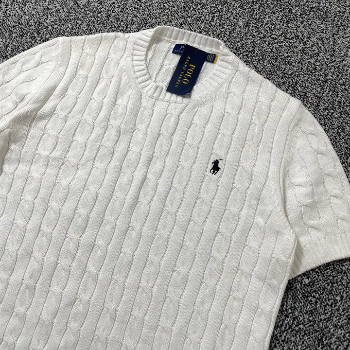 [BUNJANG] Polo Ralph Lauren Cable Knit Short Sleeve Sweater / 빈티지9. (새상품) 폴로랄프로렌 케이블 반팔 니트 반소매 스웨터