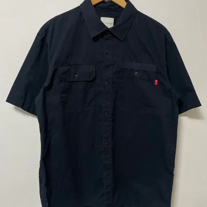 [BUNJANG] TBJ Workwear Navy Loose-Fit Short-Sleeve Shirt / 100-105 TBJ 네이비 워크웨어 루즈핏 반팔 셔츠 남방 정품