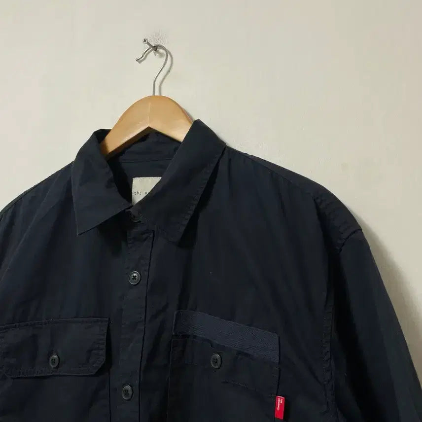 [BUNJANG] TBJ Workwear Navy Loose-Fit Short-Sleeve Shirt / 100-105 TBJ 네이비 워크웨어 루즈핏 반팔 셔츠 남방 정품