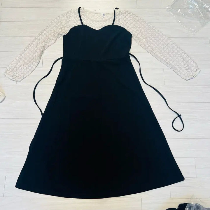 [BUNJANG] Black Layered Long Dress / 블랙 레이어드 롱 원피스