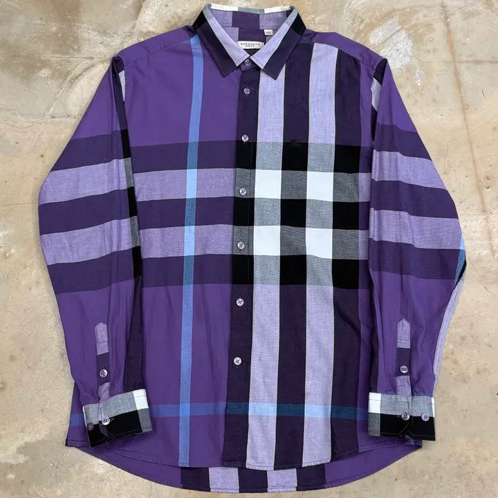 [BUNJANG] Burberry Nova Check Purple Shirt XXL / 버버리 노바체크 Purple 셔츠 XXL