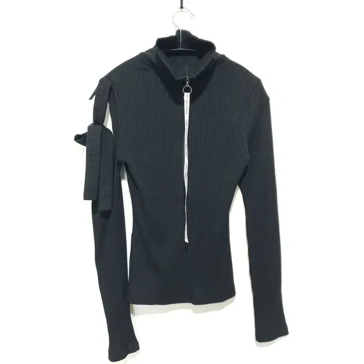 [BUNJANG] Econ Rib Detail Ribbed Turtleneck Knit / 에콘 리본디테일 골지 터틀넥 니트 F_M1183