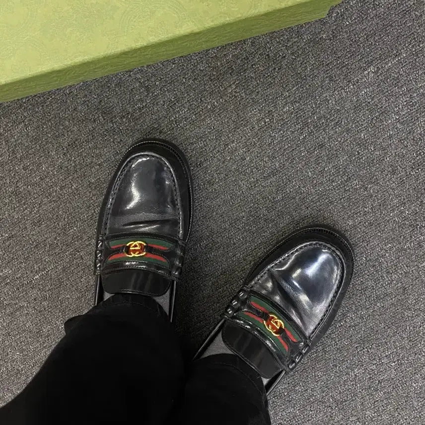 [BUNJANG] Gucci Interlocking G Logo Leather Loafers / Gucci 구찌 인터로킹 G 로고 레더로퍼 (박스포함)