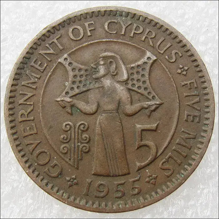 [BUNJANG] 1955 Cyprus 1 Mil Coin (2464) / 키프러스 1955년 1밀 (2464) [동전]