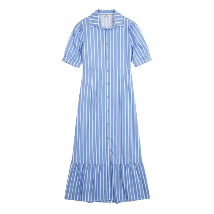 [BUNJANG] Simply Striped Shirt Dress XL / 여성XL / 심플리 단가라 셔츠원피스BL 0-25
