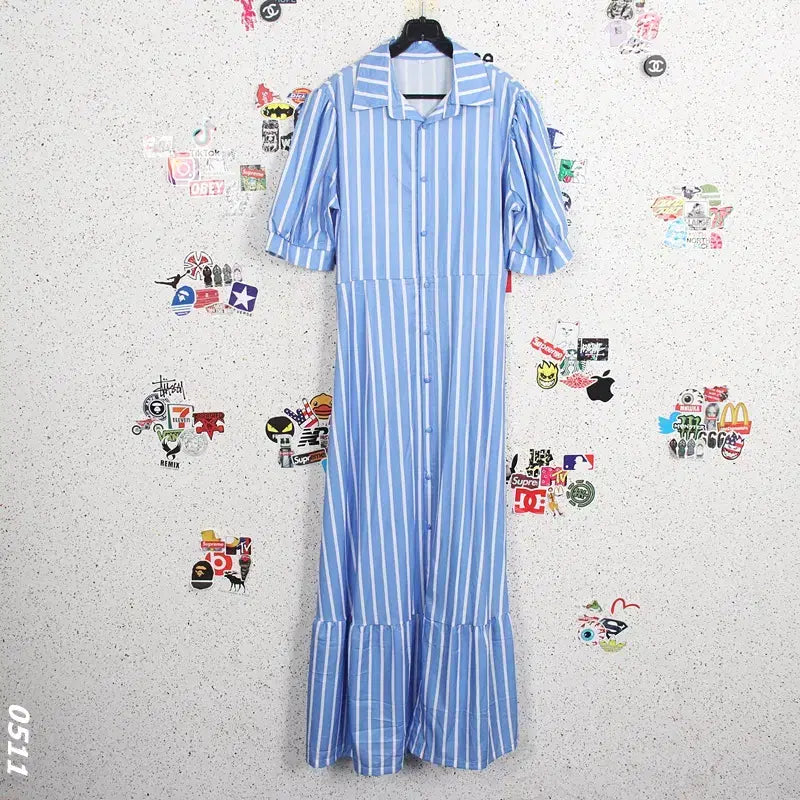 [BUNJANG] Simply Striped Shirt Dress XL / 여성XL / 심플리 단가라 셔츠원피스BL 0-25