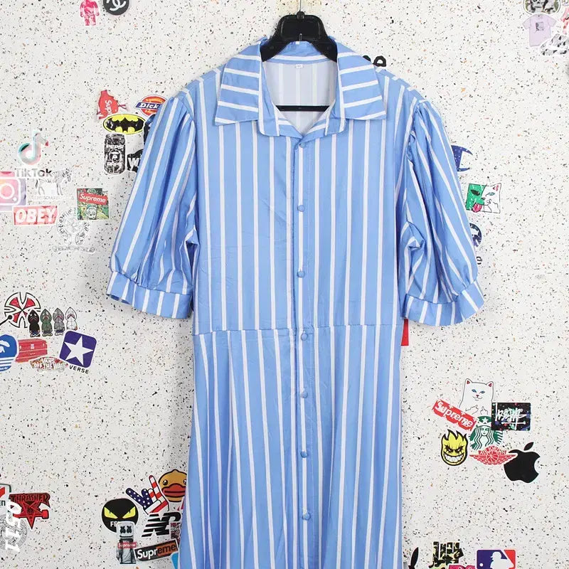 [BUNJANG] Simply Striped Shirt Dress XL / 여성XL / 심플리 단가라 셔츠원피스BL 0-25