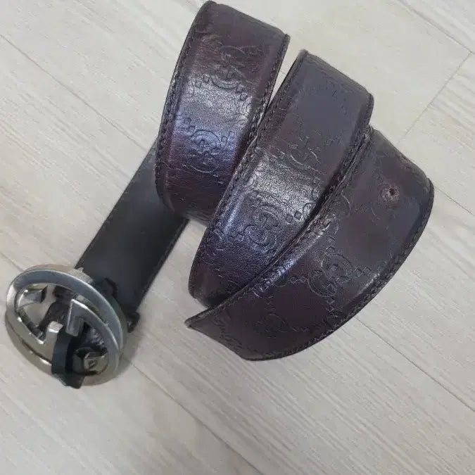 [BUNJANG] Gucci GG Logo Brown Belt 95 / 구찌 GG 로고 벨트 브라운95
