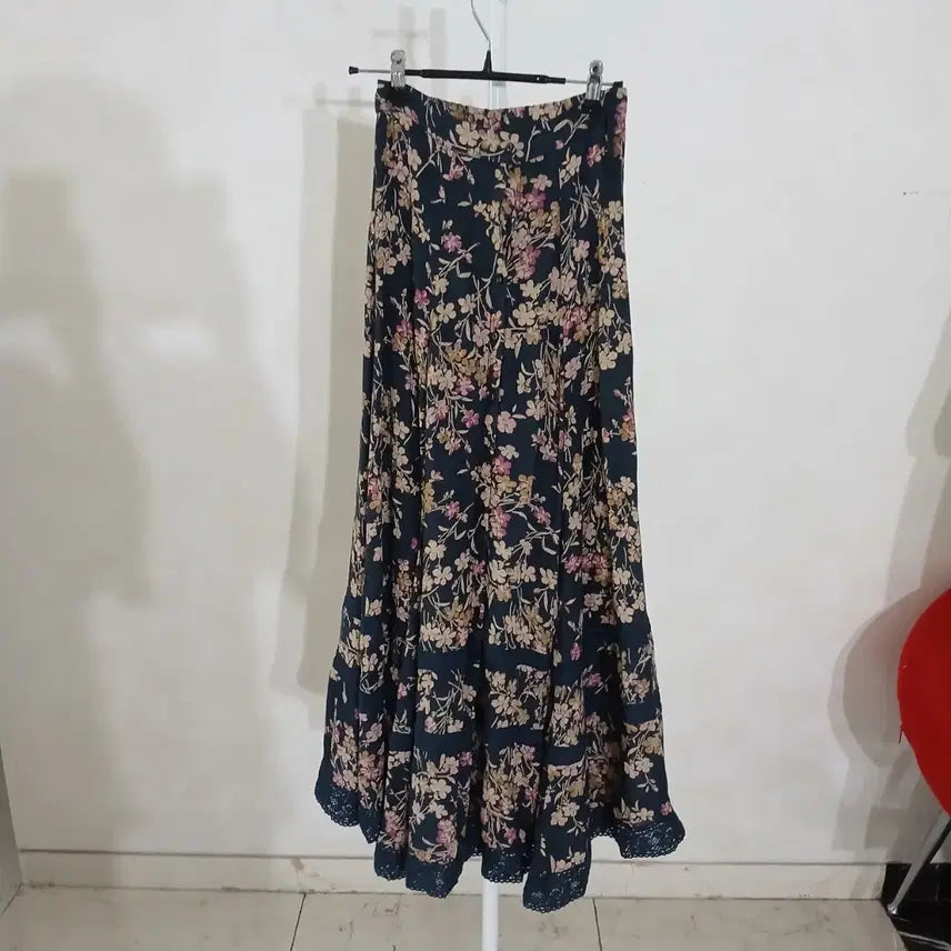 [BUNJANG] Ralph Lauren Printed Long Skirt with Back Banding / 랄프로렌 프린트 백밴딩 롱스커트