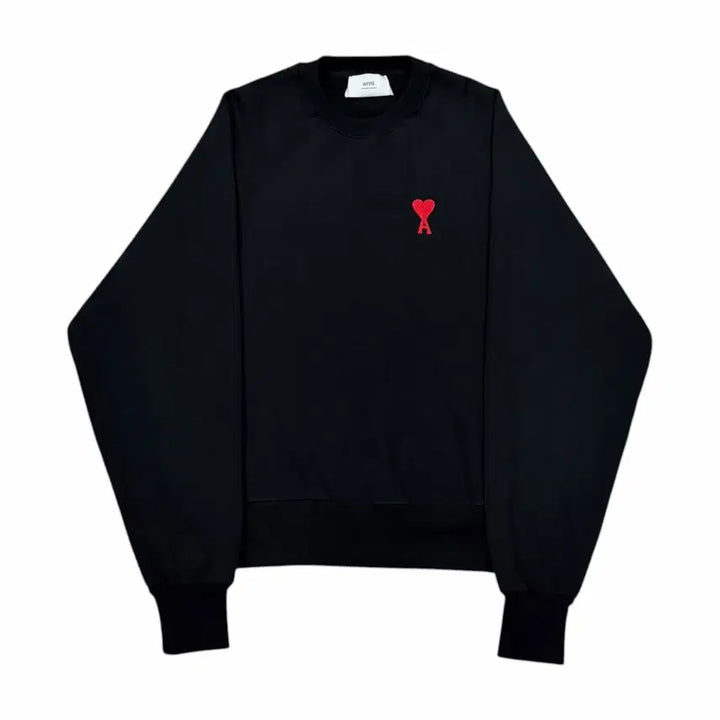 [BUNJANG] AMI Small Heart Logo Sweatshirt Black M / AMI 아미 스몰 하트 로고 스웻셔츠 맨투맨 블랙 M