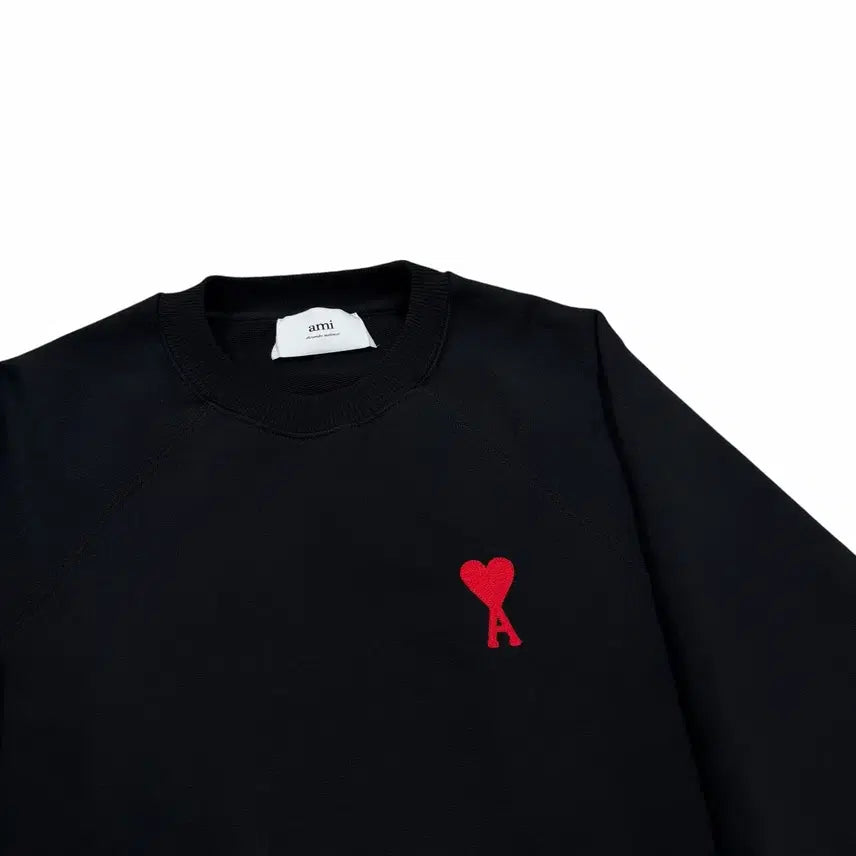 [BUNJANG] AMI Small Heart Logo Sweatshirt Black M / AMI 아미 스몰 하트 로고 스웻셔츠 맨투맨 블랙 M