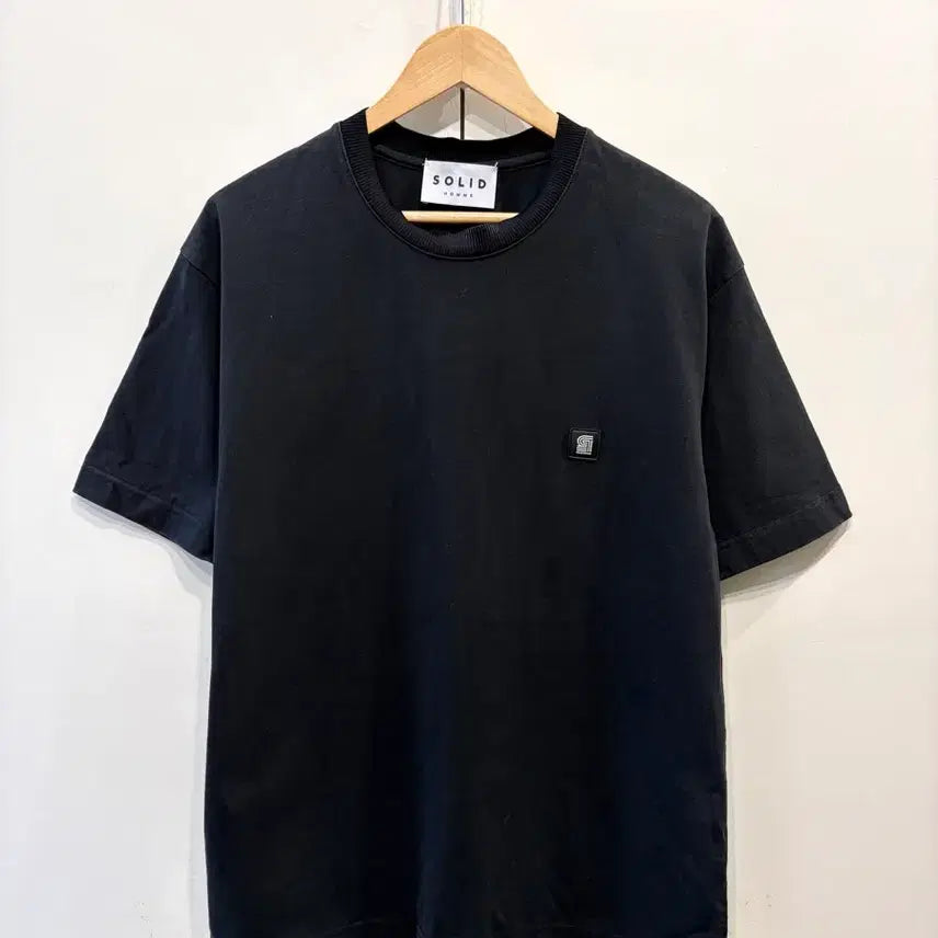 [BUNJANG] Solid Homme Logo Patch Cotton T-Shirt / 솔리드옴므 로고 패치 코튼 반팔 티셔츠
