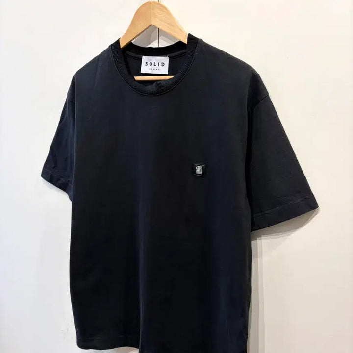 [BUNJANG] Solid Homme Logo Patch Cotton T-Shirt / 솔리드옴므 로고 패치 코튼 반팔 티셔츠