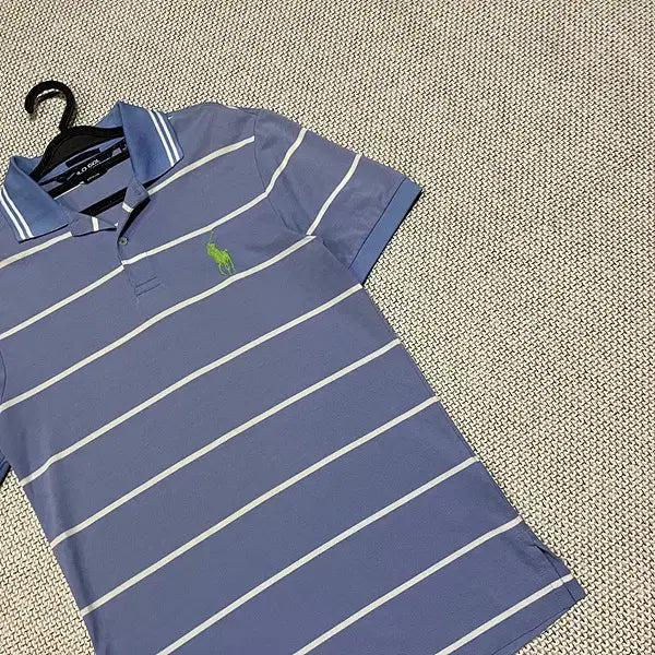 [BUNJANG] Polo Stripe Short-Sleeve Polo Shirt / S 폴로 스트라이프 반팔 카라티 N.4886