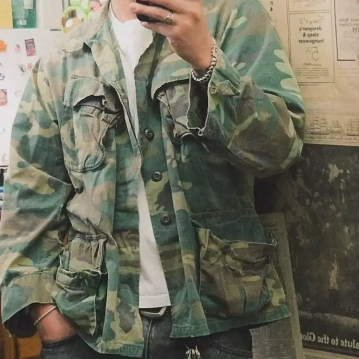 [BUNJANG] 1970s US Military ERDL Camouflage Shirt / 70s 미군 ERDL 밀리터리 카모 셔츠