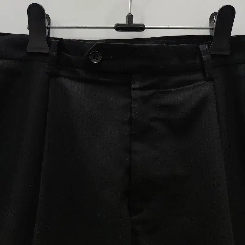 [BUNJANG] TOPVALU Vintage Striped Black Slacks Pants / TOPVALU 빈티지 스트라이프 블랙 슬랙스팬츠