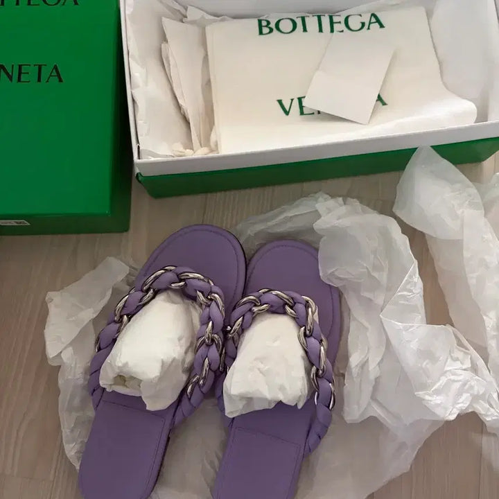 [BUNJANG] Bottega Veneta Chain Sandals Lavender Size 37 / 보테가베네타 슬리퍼 37