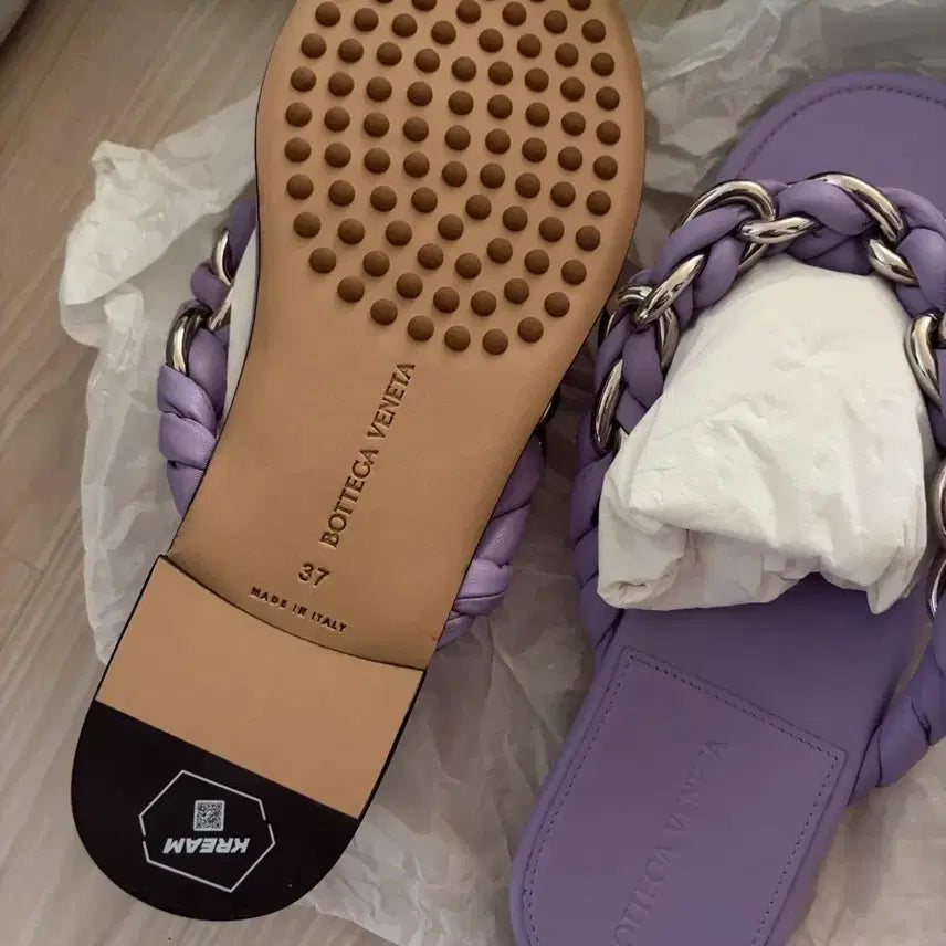 [BUNJANG] Bottega Veneta Chain Sandals Lavender Size 37 / 보테가베네타 슬리퍼 37