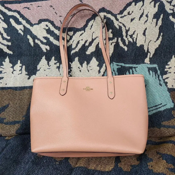 [BUNJANG] Coach Pink Leather Tote Bag / 코치 핑크 레더 토트백