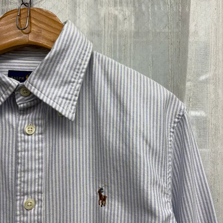 [BUNJANG] Polo Ralph Lauren Oxford Sky Blue Stripe Long Sleeve Shirt / Polo 폴로 랄프로렌 옥스포드 스카이블루 스트라이프 긴팔 셔츠 Size