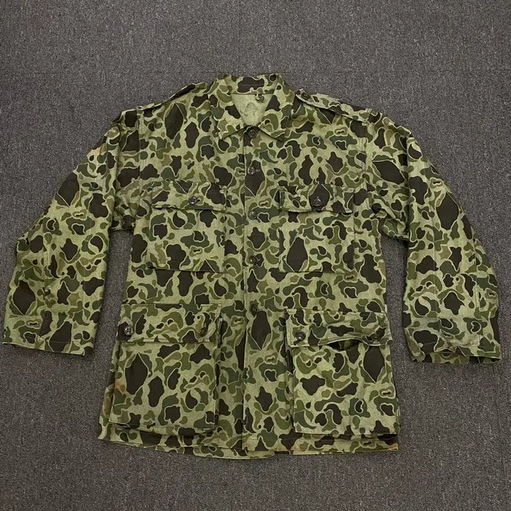 [BUNJANG] 60s Korean Army Military Camo Shirt XL / 60s korea army 밀리터리 카모 셔츠
