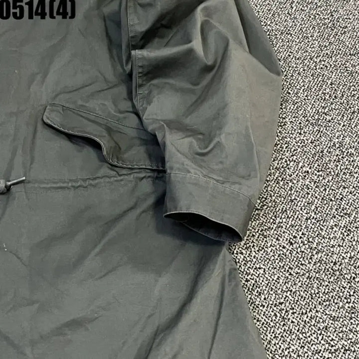 [BUNJANG] Khaki Vintage Long Field Coat / 카키색 야상 롱 코트