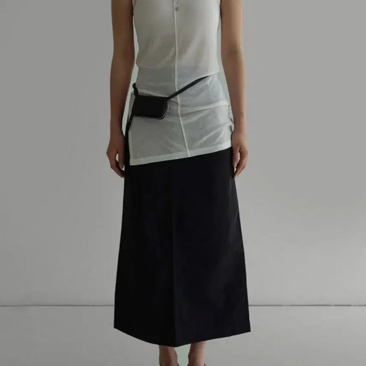 [BUNJANG] LaRoom Tencel Wool Blend Layered Sleeveless Top Ivory / 라룸 슬릿레이어드나시 아이보리