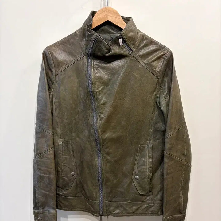 [BUNJANG] Songzio Highneck Lambskin Leather Jacket / 송지오 하이넥 램스킨 레더 자켓