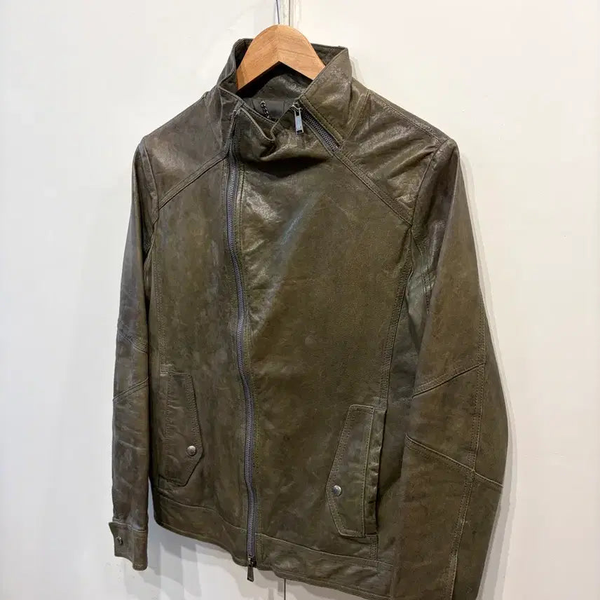 [BUNJANG] Songzio Highneck Lambskin Leather Jacket / 송지오 하이넥 램스킨 레더 자켓