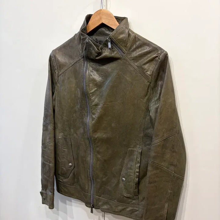 [BUNJANG] Songzio Highneck Lambskin Leather Jacket / 송지오 하이넥 램스킨 레더 자켓