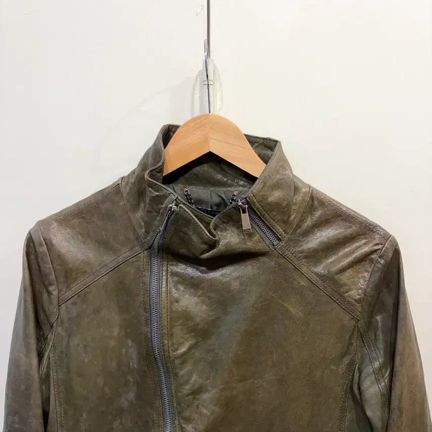 [BUNJANG] Songzio Highneck Lambskin Leather Jacket / 송지오 하이넥 램스킨 레더 자켓