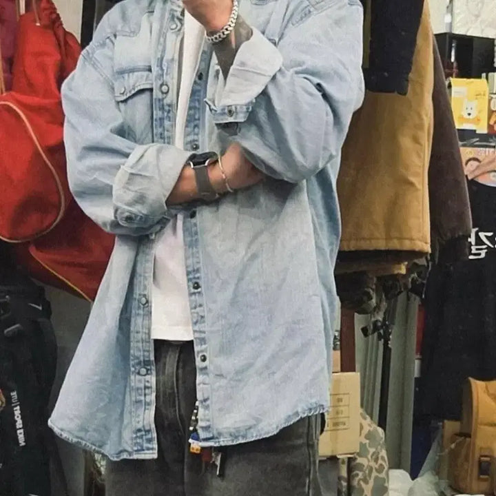 [BUNJANG] 00s Wrangler Western Denim Shirt XXL / 00s Wrangler 랭글러 웨스턴 데님 셔츠