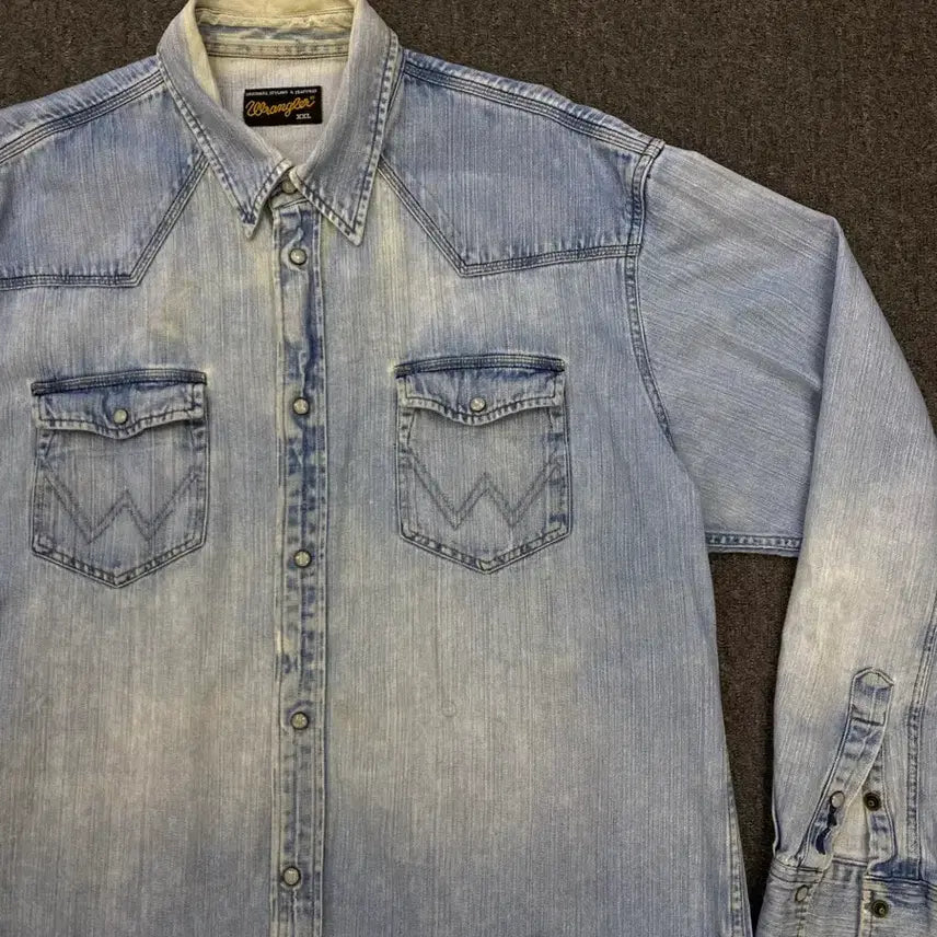 [BUNJANG] 00s Wrangler Western Denim Shirt XXL / 00s Wrangler 랭글러 웨스턴 데님 셔츠