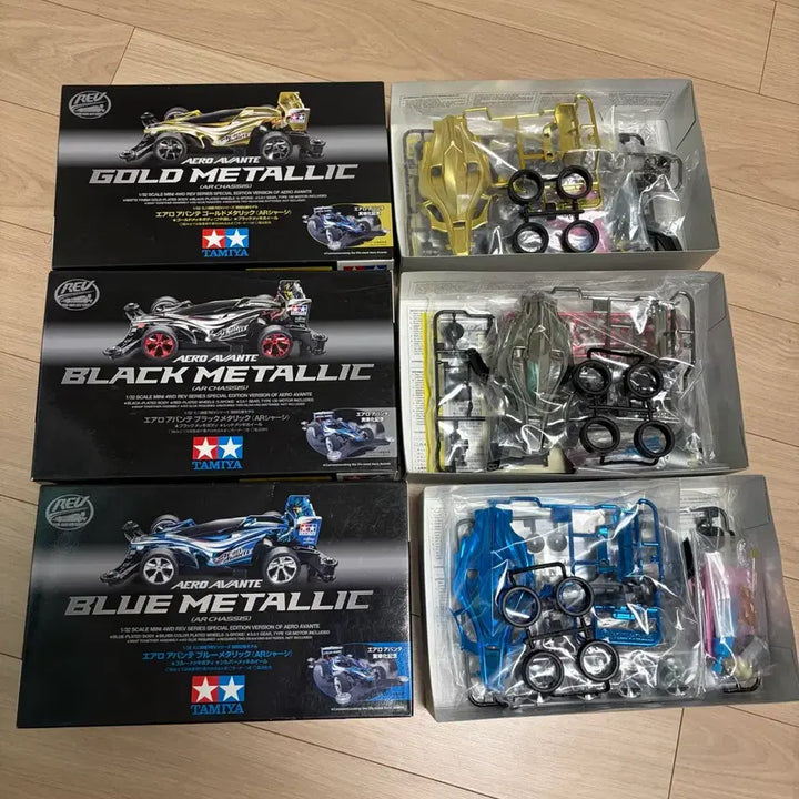 [BUNJANG] Tamiya Aero Avante Metallic 3-Set (Blue, Gold, Black) / 타미야 에어로 아반테 메탈릭 3종 세트 블루 골드 블랙 미니카 미니사구