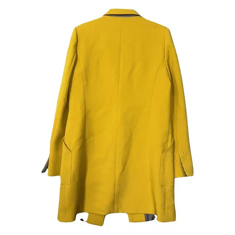 [BUNJANG] MICHAA Yellow Classic One-Button Long Coat Blazer M / 미샤 옐로우 클래식 원버튼 롱 코트 블레이저 M