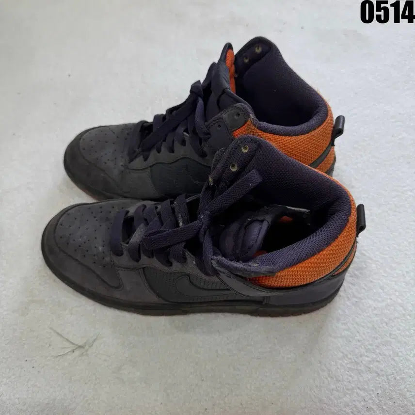 [BUNJANG] Nike Dunk High Grey/Purple/Orange Shoes (255) / 나이키 덩크 하이 회색/보라/주황 255