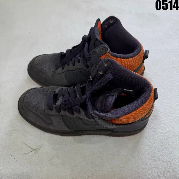 [BUNJANG] Nike Dunk High Grey/Purple/Orange Shoes (255) / 나이키 덩크 하이 회색/보라/주황 255