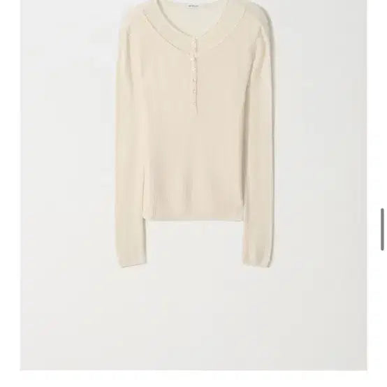 [BUNJANG] Arto Layered Henley Neck Knit - Ivory / 아르토 레이어드 헨리넥 니트 아이보리